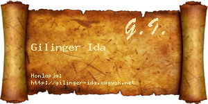 Gilinger Ida névjegykártya
