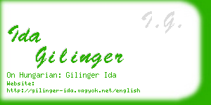 ida gilinger business card